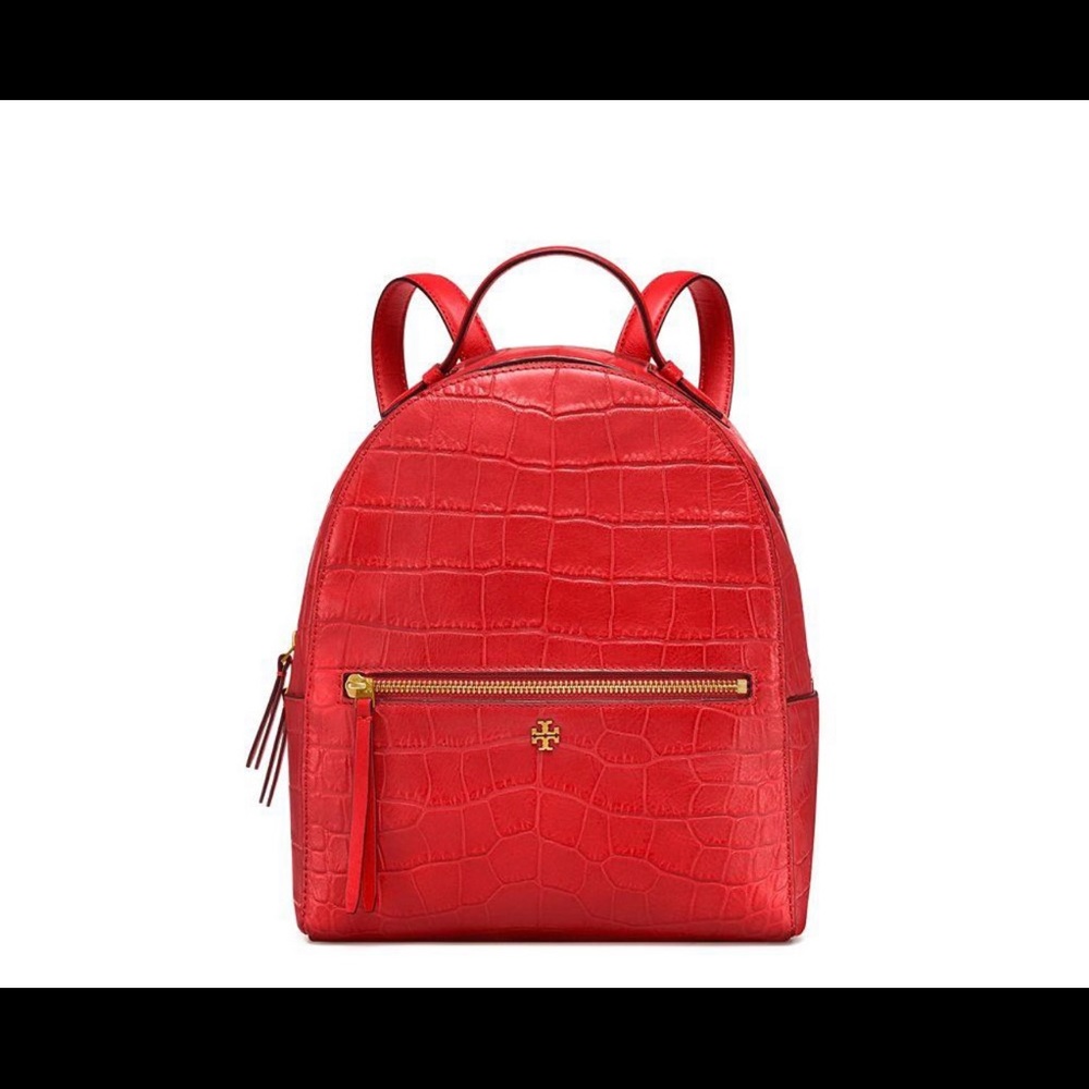 Tory Burch Croc-Embossed Mini Backpack